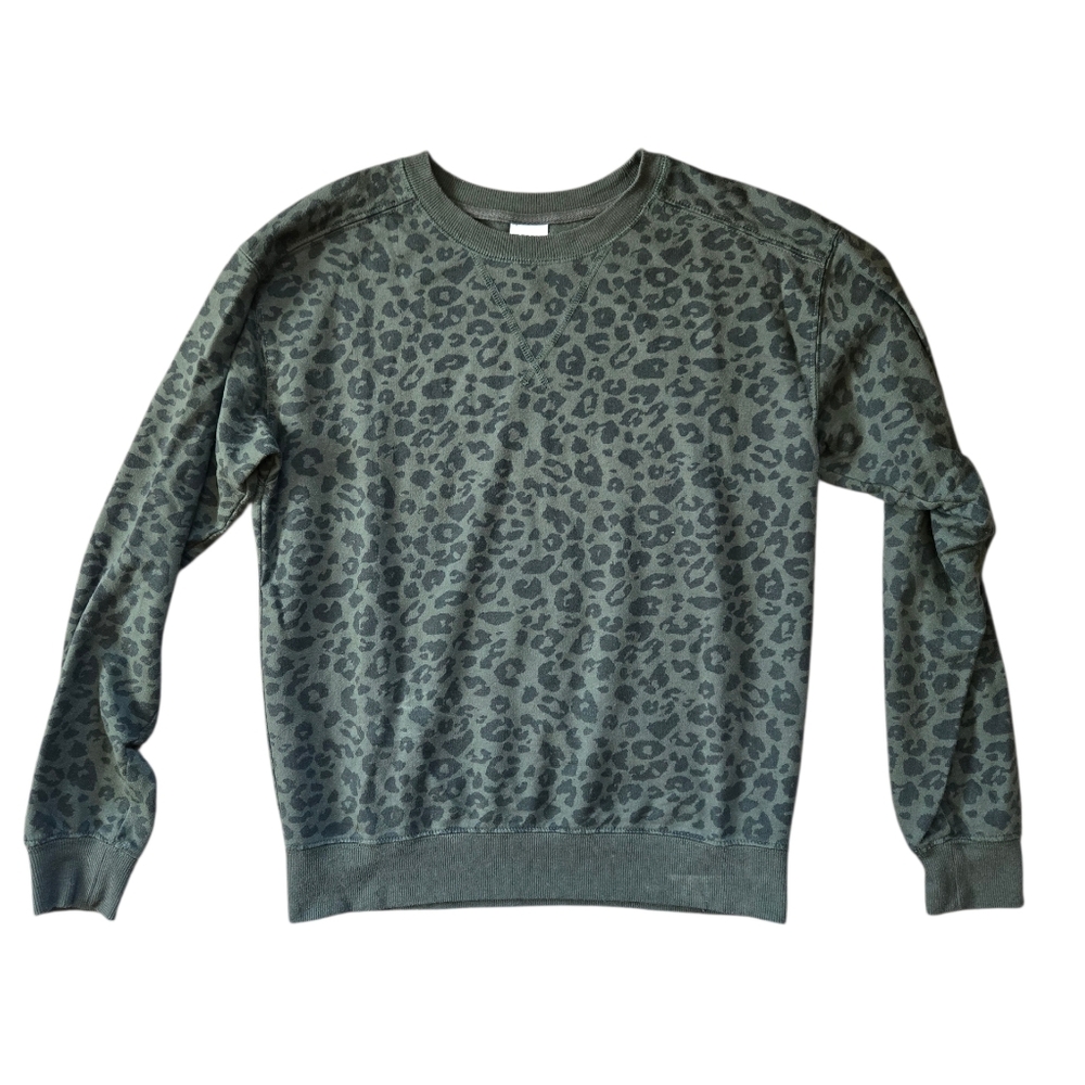 Victoria's Secret PINK Dark Green Leopard Print Sweatshirt